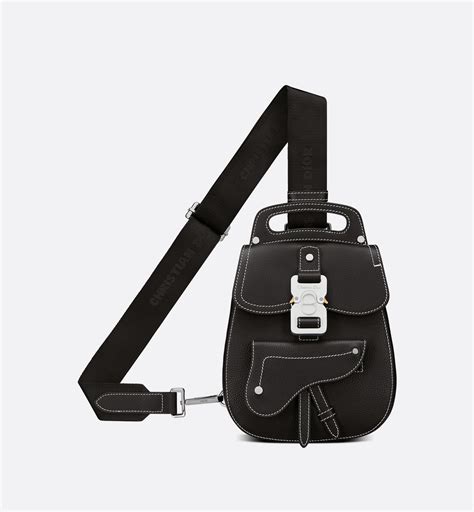 Dior Gallop Sling Bag Black Grained Calfskin .